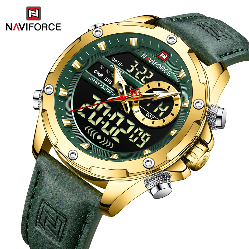 Luxury Watch Holder For Men - Naviforce-Reloj de pulsera de cuero para