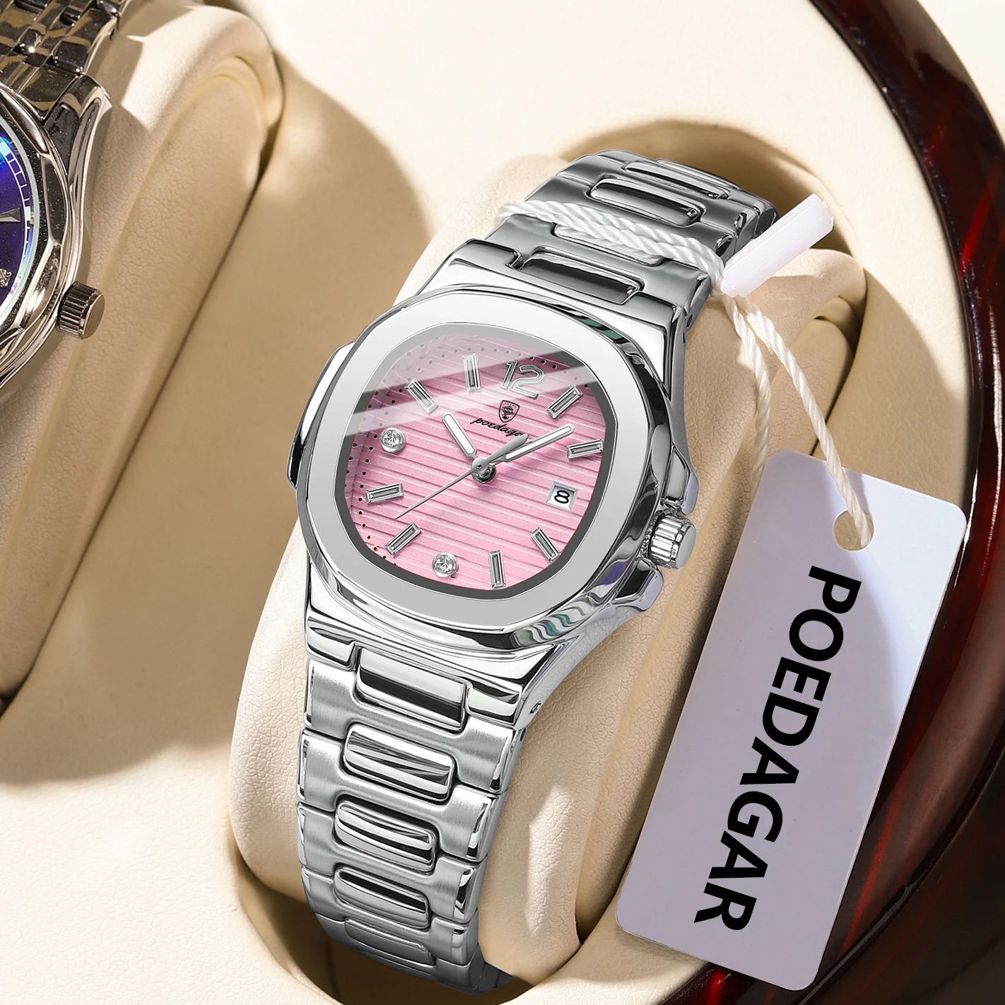 Luxury Watch Female - Reloj de pulsera POEDAGAR cuadrado a