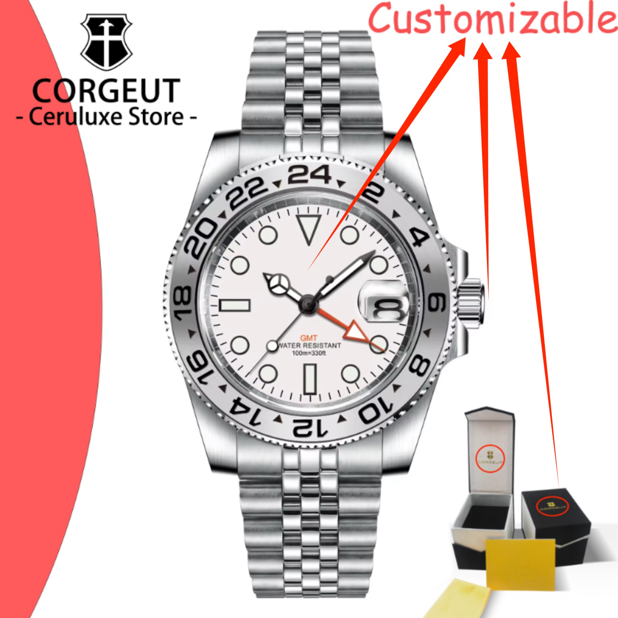 Luxury Watch Brands Logo - Reloj de Pulsera de Cuarzo GMT