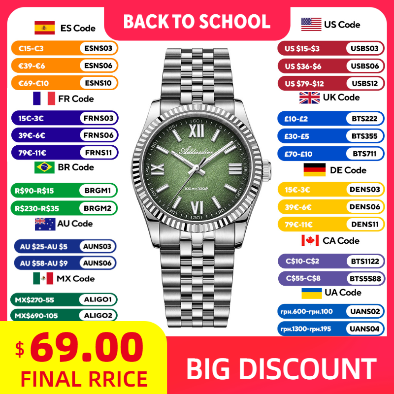 Luxury Watch Quartz - Reloj elegante ADDIESDIVE para mujer, cristal