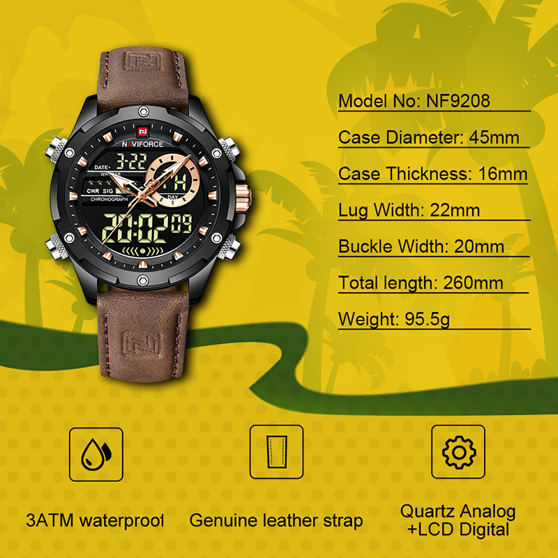 Luxury Watch Holder For Men - Nuevo Reloj NAVIFORCE para Hombre, Cuarzo,