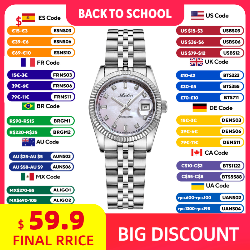 Luxury Watch Quartz - Relojes ADDIES 585 de cuarzo para