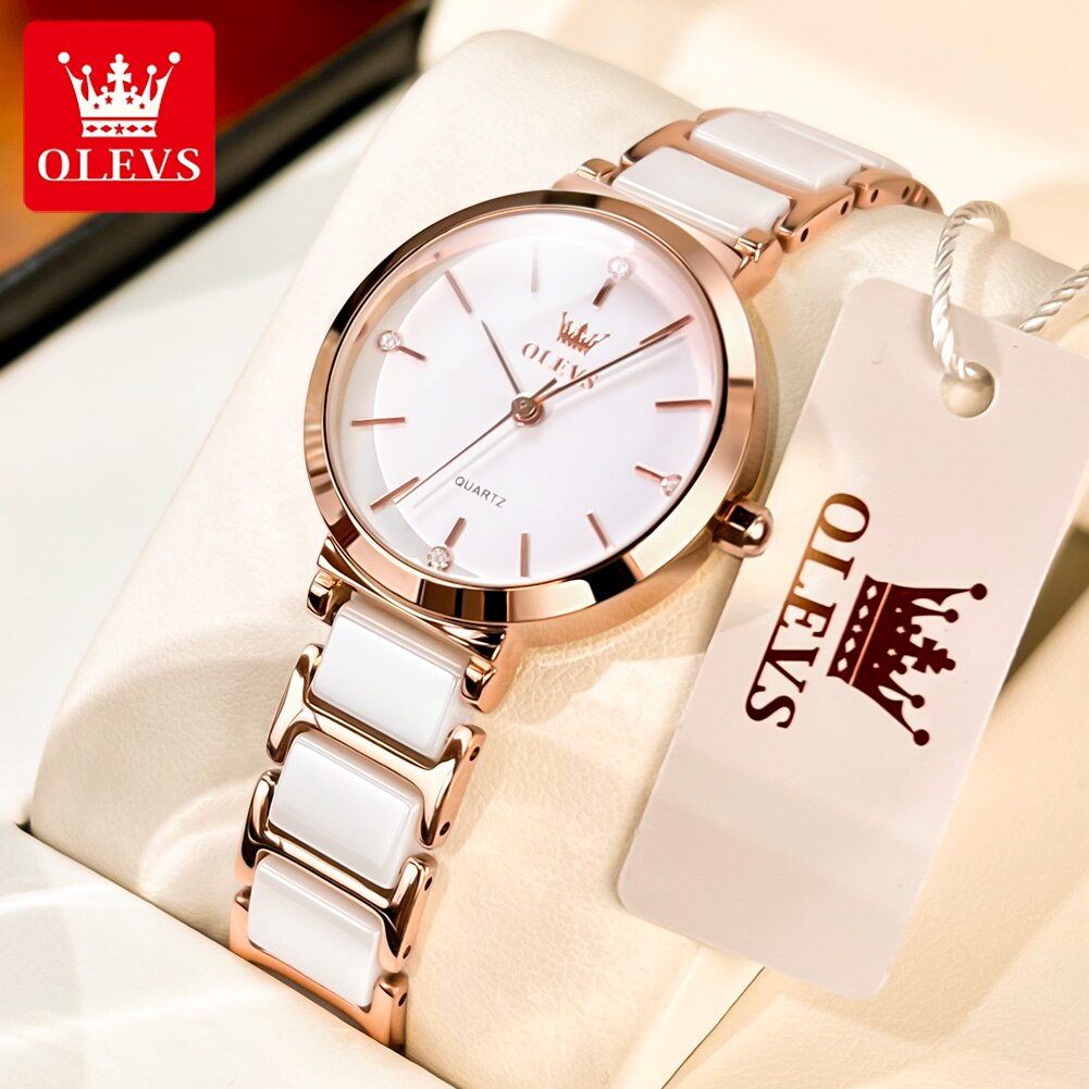 Luxury Watch Female - OLEVS-Reloj de cuarzo con correa de