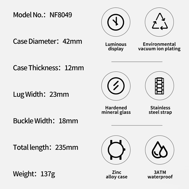 Reloj de moda NAVIFORCE para h - Luxury Watch Face reseña y precio