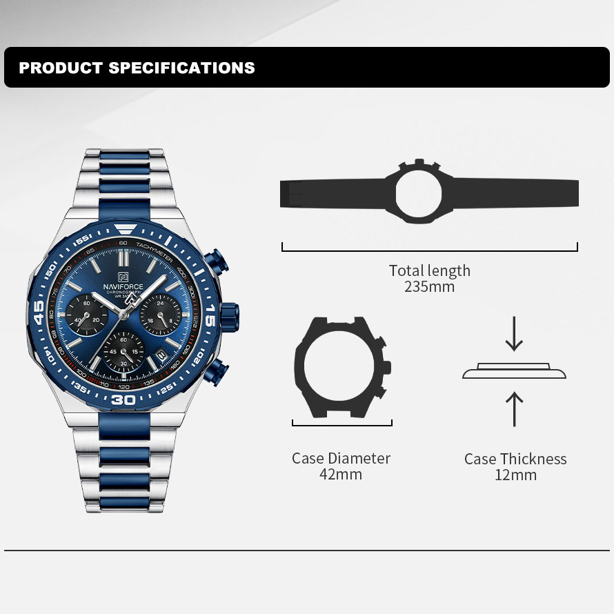 Reloj de moda NAVIFORCE para h - Luxury Watch Face reseña y precio
