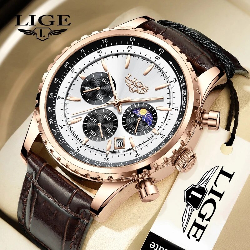 LIGE-reloj deportivo de lujo p - Luxury Watch Holder For Men reseña y precio