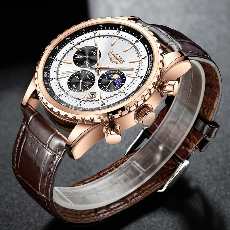LIGE-reloj deportivo de lujo p - Luxury Watch Holder For Men reseña y precio