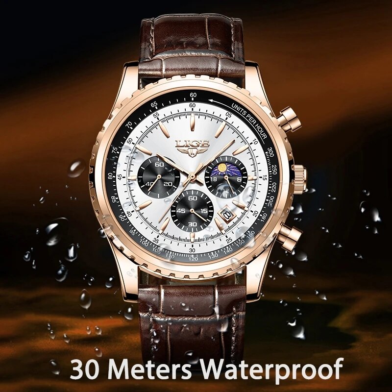 LIGE-reloj deportivo de lujo p - Luxury Watch Holder For Men reseña y precio