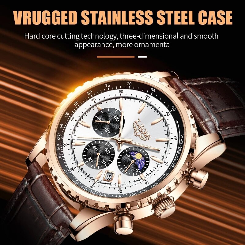 LIGE-reloj deportivo de lujo p - Luxury Watch Holder For Men reseña y precio