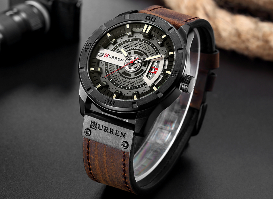 Reloj de lujo marca CURREN, re - Luxury Watch Holder For Men reseña y precio
