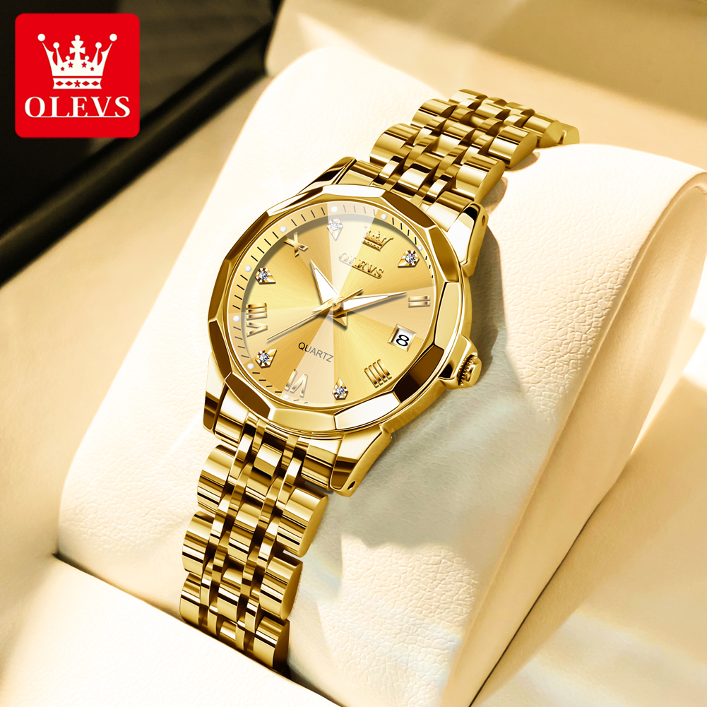 OLEVS, reloj dorado a la moda  - Luxury Watch Female reseña y precio