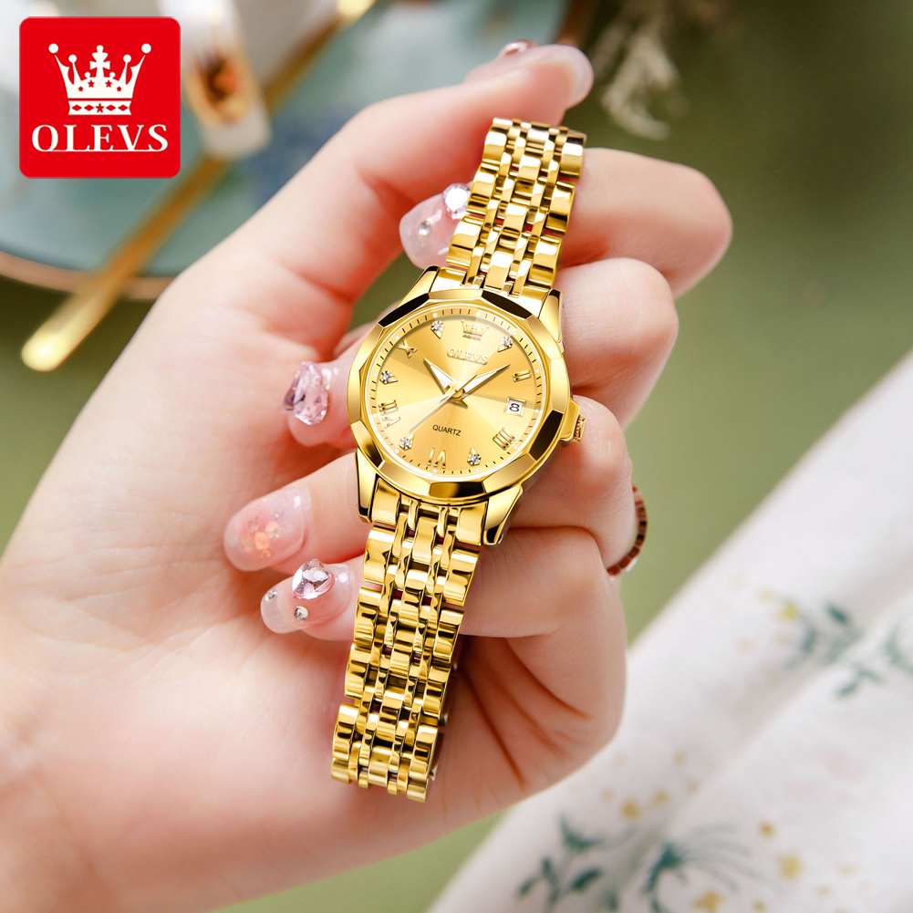 OLEVS, reloj dorado a la moda  - Luxury Watch Female reseña y precio